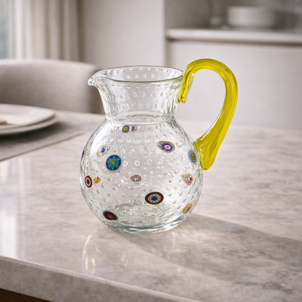 Clear Murano Glass Carafe with 