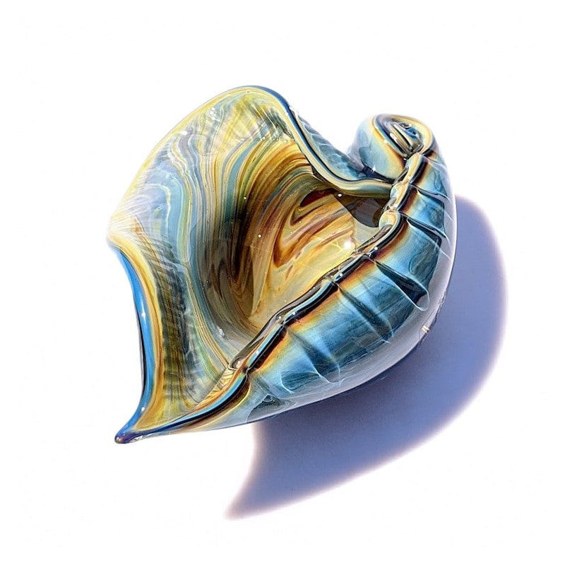 Nautical Shell Sculpture in Luminous Chalcedony and Gold Tones