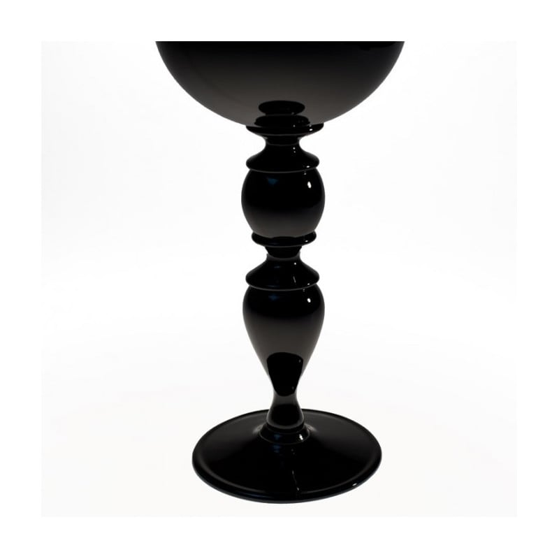 Hand-Blown Black Murano Glass Goblet – 