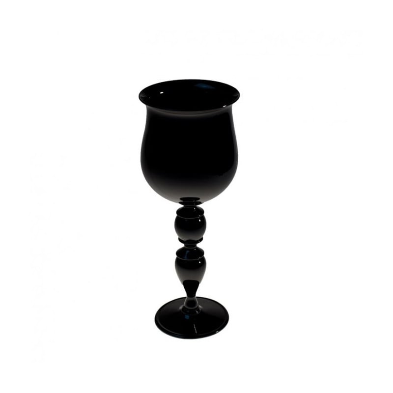 Hand-Blown Black Murano Glass Goblet – 