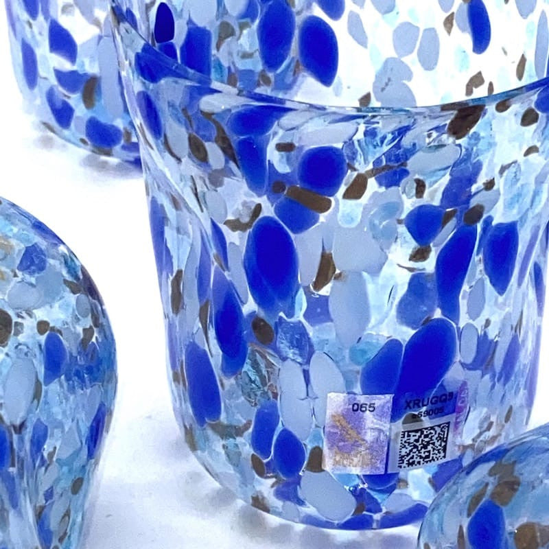 Set of 6 Mediterranean Blue Murano Glass Tumblers – 