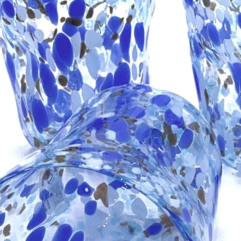 Set of 6 Mediterranean Blue Murano Glass Tumblers – 
