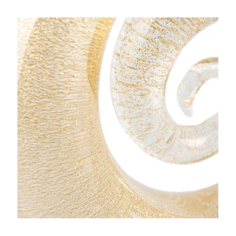 Murano Glass Abstract Spiral Sculpture with 24K Gold Leaf and Fenicio Filaments