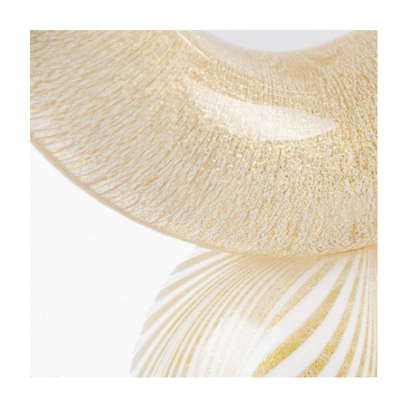 Murano Glass Abstract Spiral Sculpture with 24K Gold Leaf and Fenicio Filaments