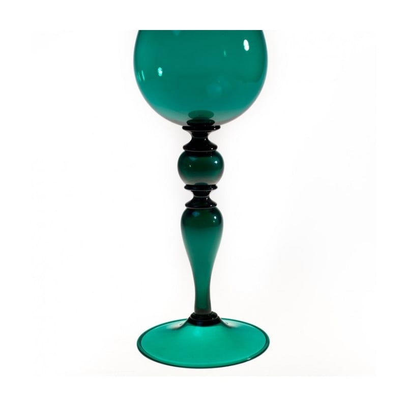 Emerald Green Murano Glass Goblet – Hand-Blown 