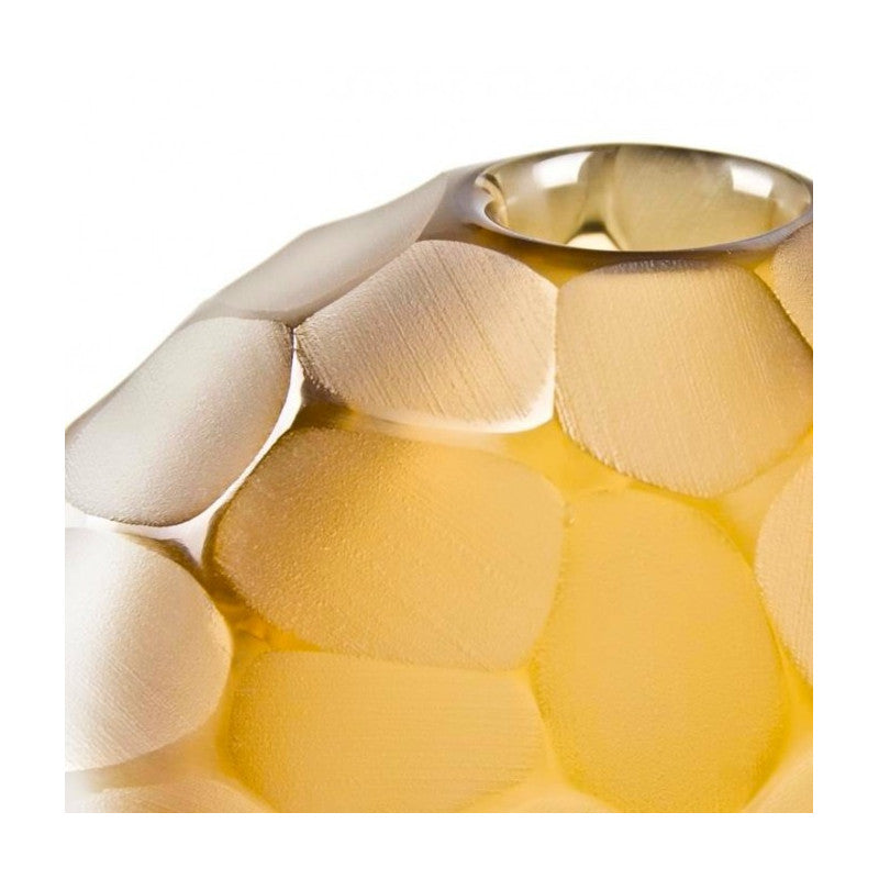 Amber Opaque Murano Glass Sphere Vase – Modern Matte Finish