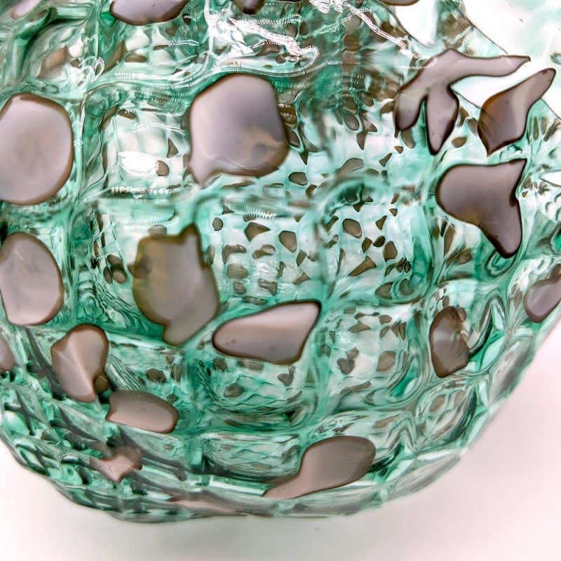 Set of 6 Emerald Green Murano Glass Tumblers – Traditional Ballotton Technique