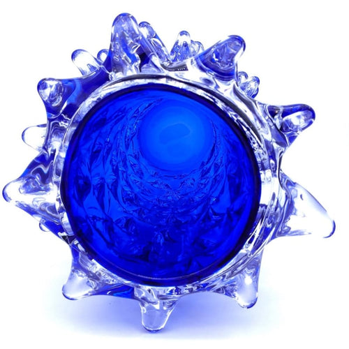 "Rostrato" Blue Vase – Stormy Sea Pointed Surface