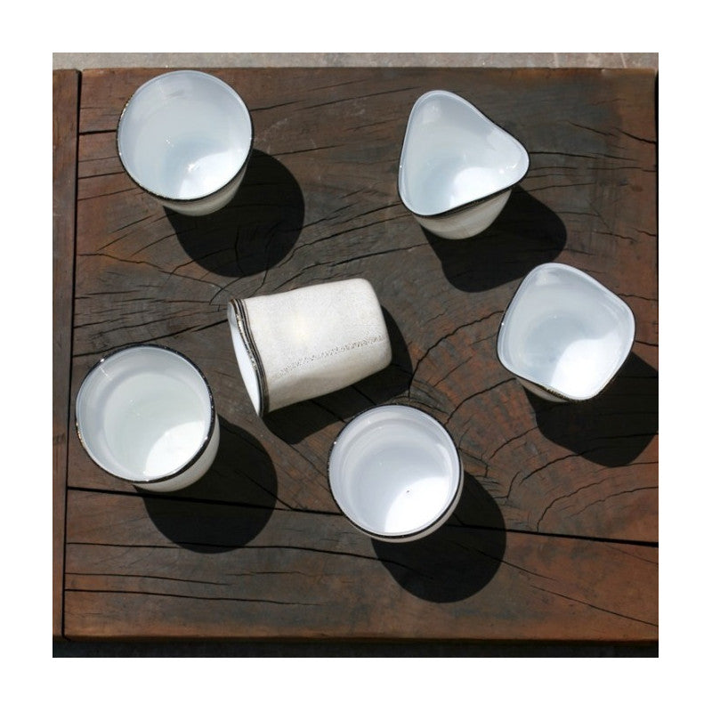 Set of 6 Ivory White Murano Glass 